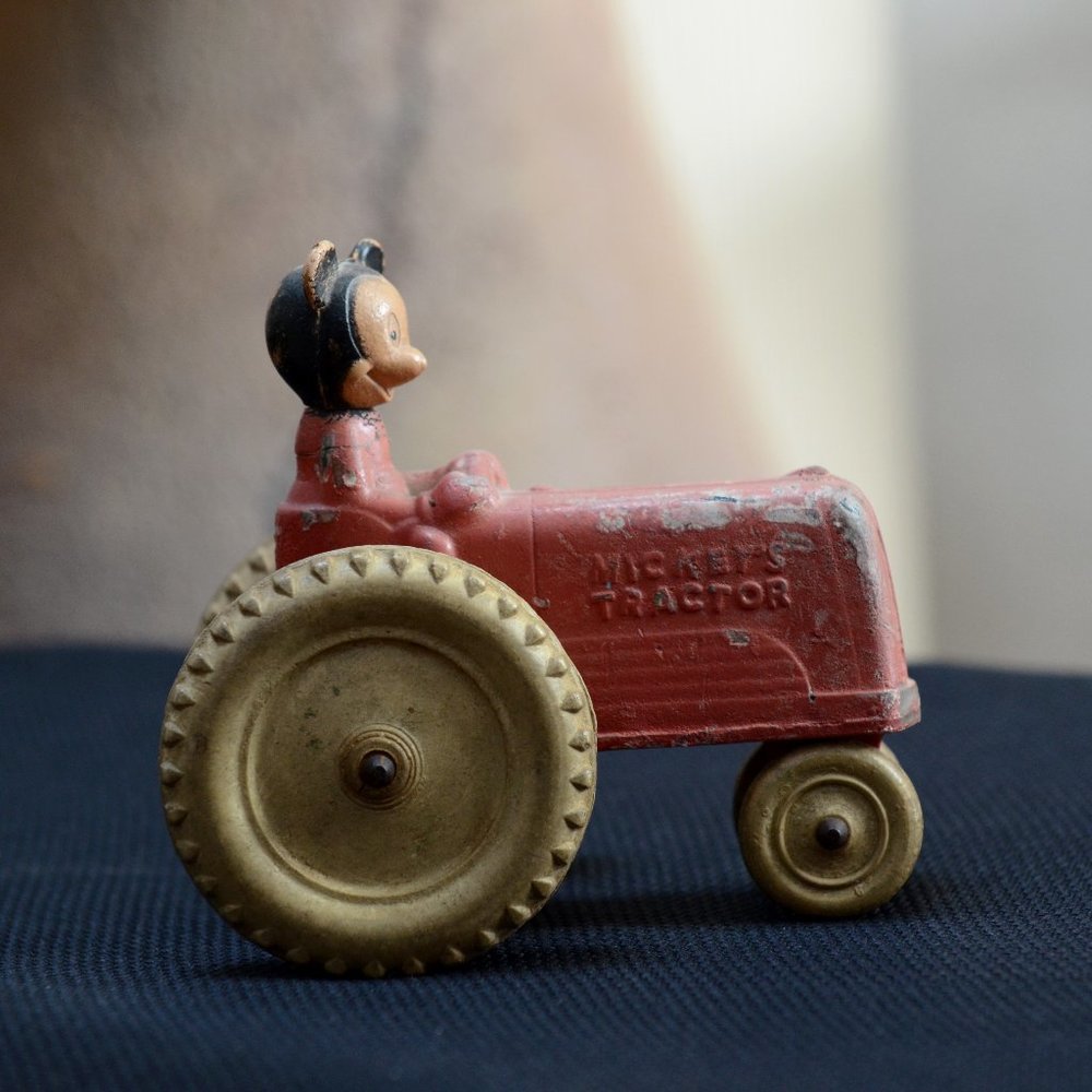 Antique 1930s Disney Mickey Mouse Tractor Toy